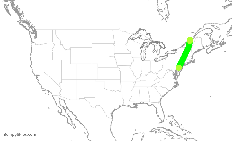 Turbulence forecast map for JIA5631, PHL to YQB