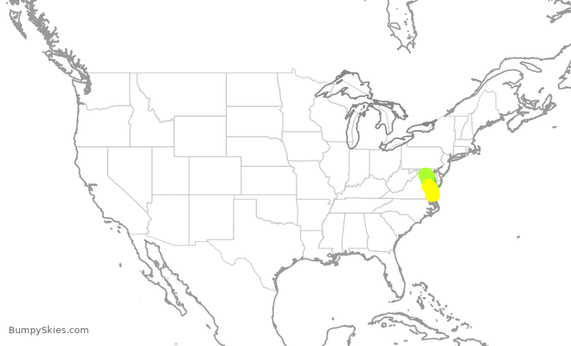 Turbulence forecast map for JIA5662, DCA to ORF