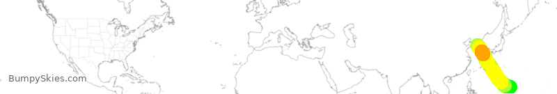 Turbulence forecast map for JJA3211, ICN to SPN