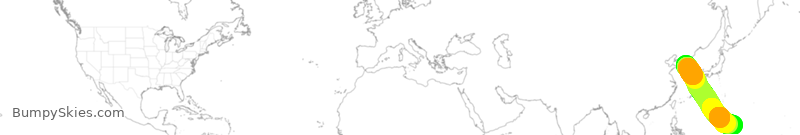 Turbulence forecast map for JJA3291, ICN to SPN