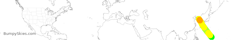Turbulence forecast map for JNA915, KSI to GUM