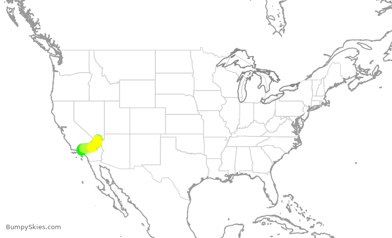 Turbulence forecast map for JSX132, LAS to BUR