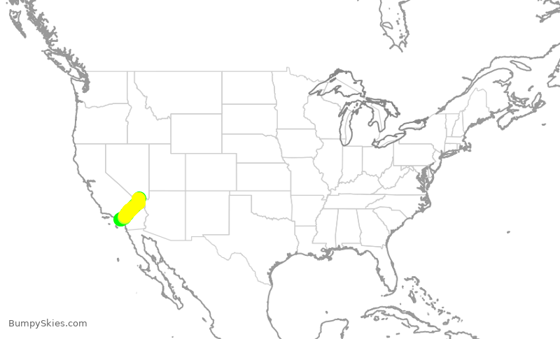Turbulence forecast map for JSX312, LAS to SNA