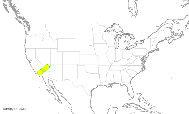 Turbulence forecast map for JSX321, LAX to LAS