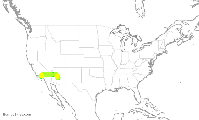 Turbulence forecast map for JSX405, BUR to SCF