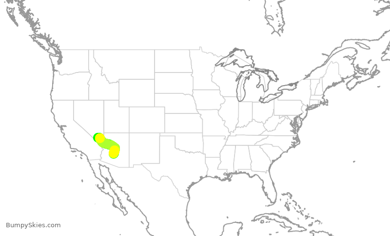 Turbulence forecast map for JSX409, LAS to SCF