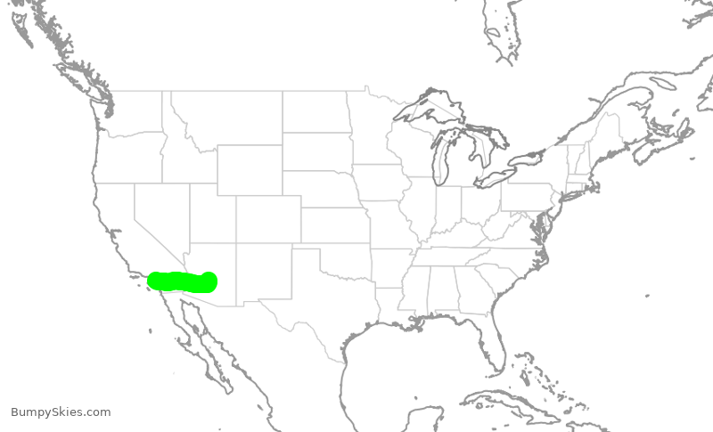 Turbulence forecast map for JSX753, SNA to SDL