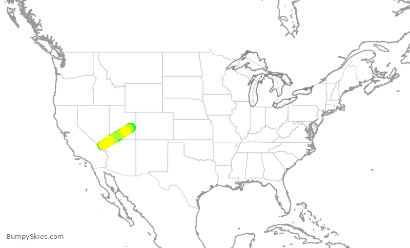 Turbulence forecast map for JSX8219, CNY to LAS