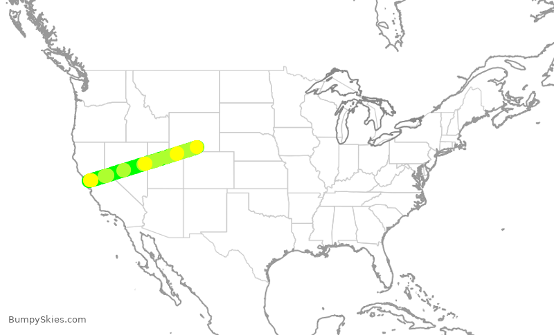 Turbulence forecast map for JSX8247, SAA to OAK