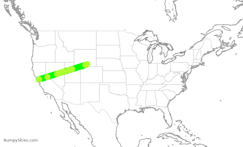 Turbulence forecast map for JSX8248, OAK to SAA