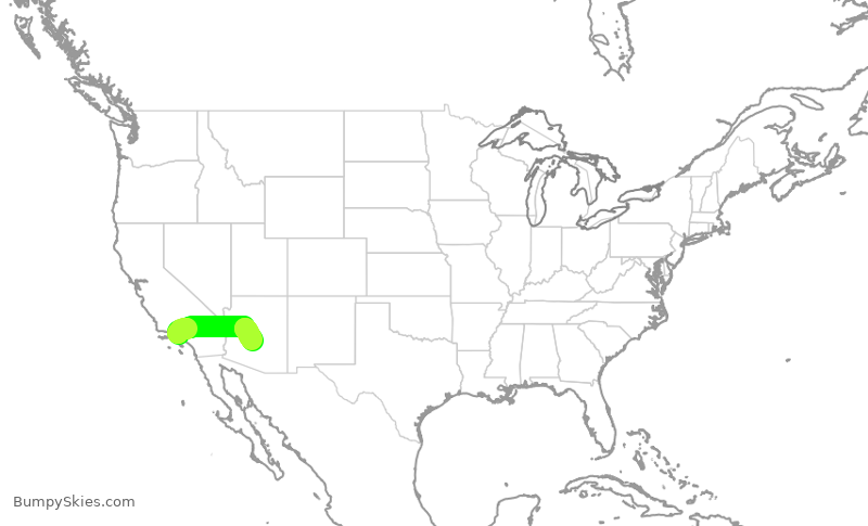 Turbulence forecast map for JSX8279, BUR to SCF
