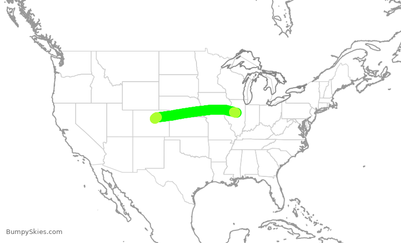 Turbulence forecast map for JSX9313, APA to BMI