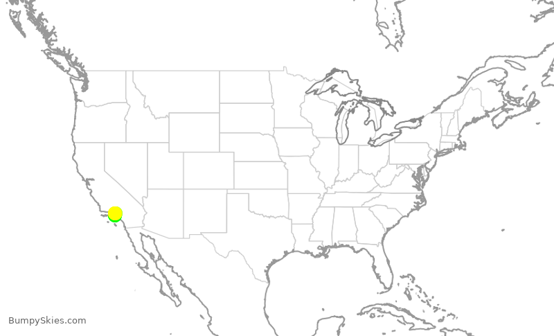Turbulence forecast map for JSX9328, BUR to LAX
