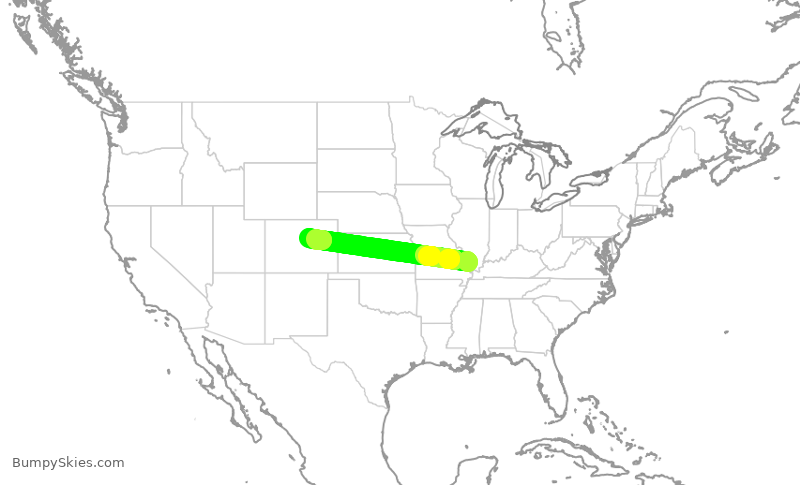 Turbulence forecast map for JSX9400, MDH to APA