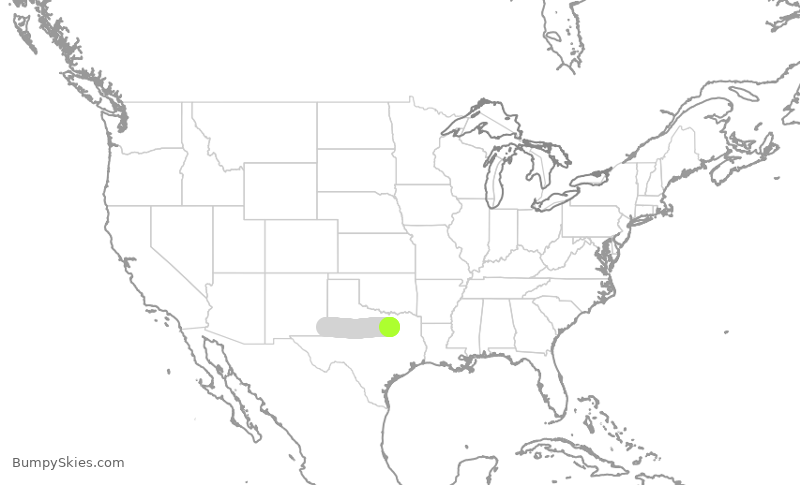 Turbulence forecast map for JSX980, DAL to HOB