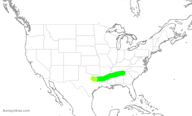 Turbulence forecast map for JTL104, KCZL to KGKY