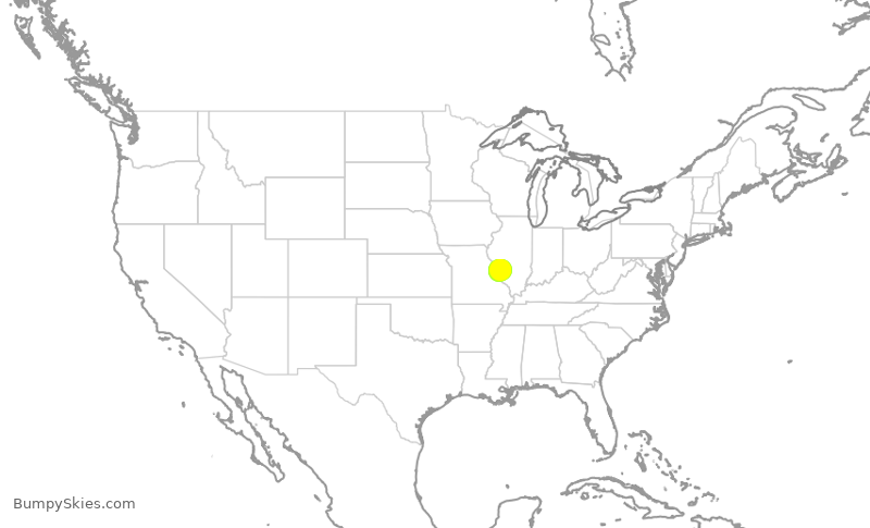Turbulence forecast map for JTL25, ALN to STL