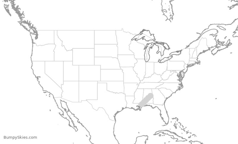 Turbulence forecast map for JTL318, PDK to MSY