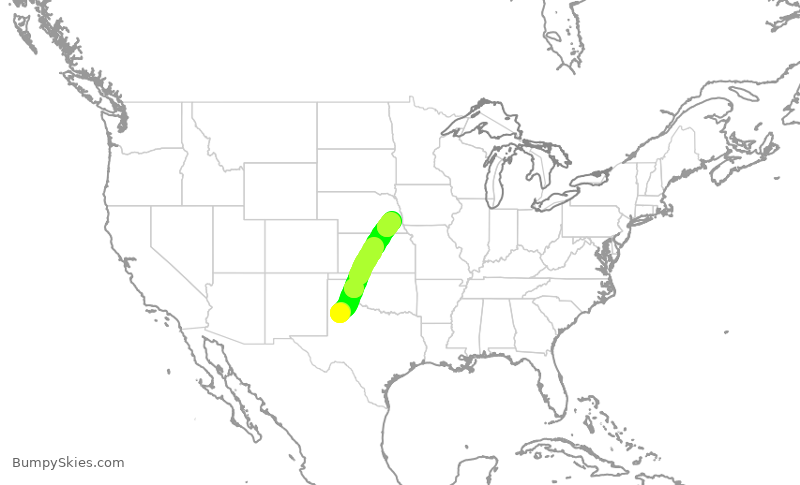 Turbulence forecast map for JTL322, LBB to LNK