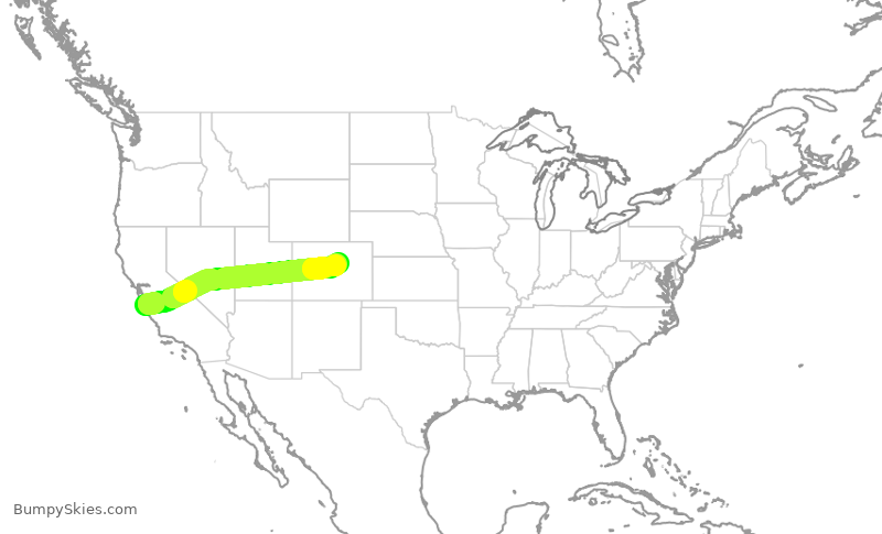 Turbulence forecast map for JTL329, MRY to APA