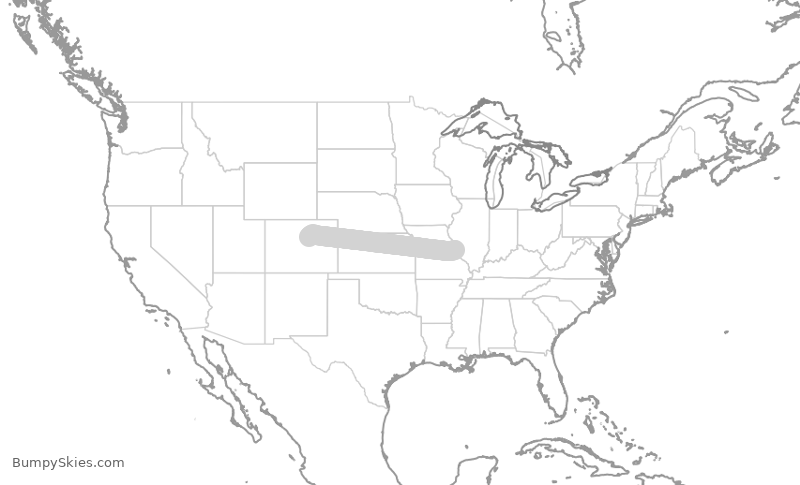 Turbulence forecast map for JTL402, APA to SUS