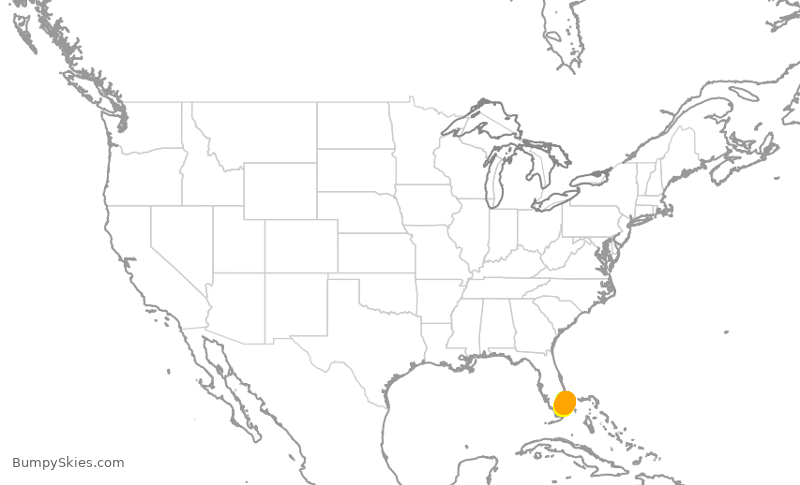 Turbulence forecast map for JTL534, BCT to OPF