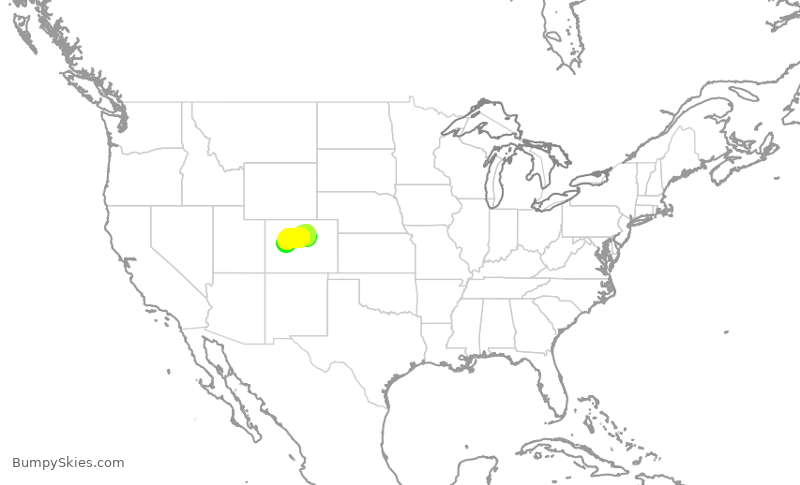 Turbulence forecast map for JTL624, APA to ASE