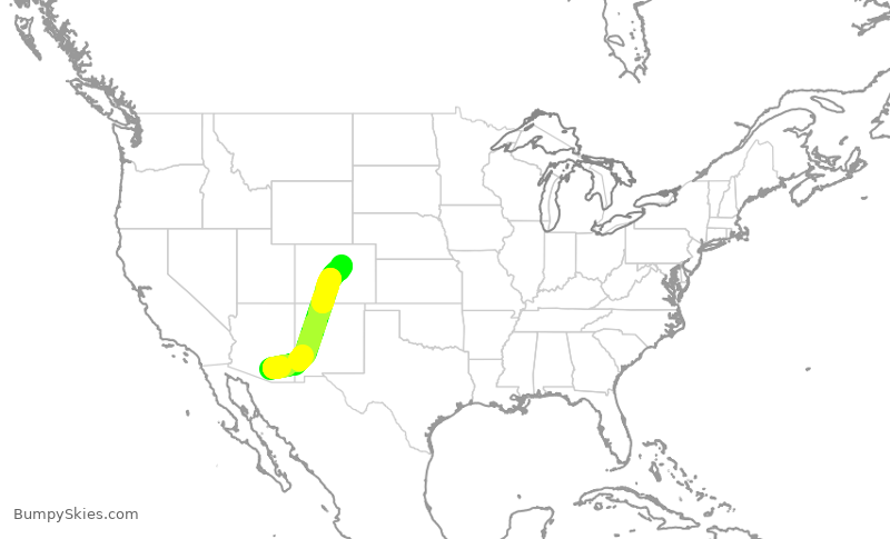 Turbulence forecast map for JTL663, TUS to APA
