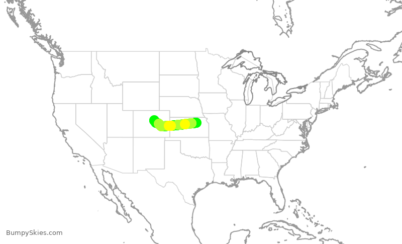 Turbulence forecast map for JTL717, MHK to APA