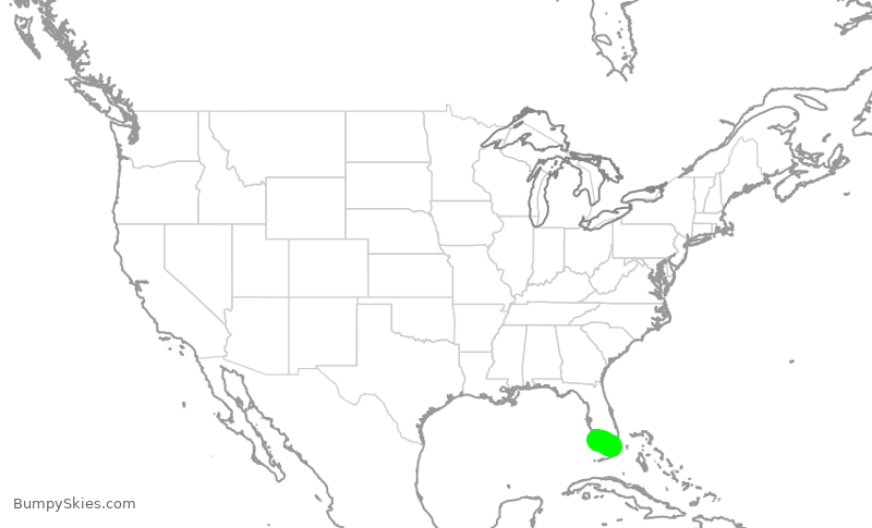 Turbulence forecast map for JTL801, APF to TMB