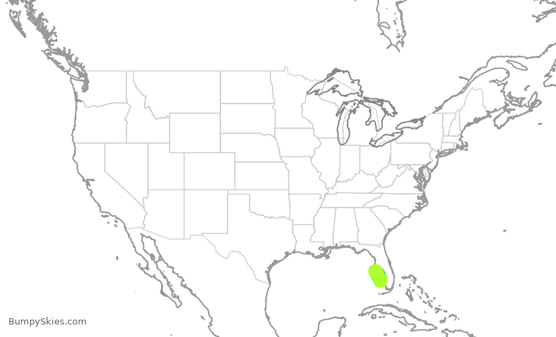 Turbulence forecast map for JTL801, SRQ to APF