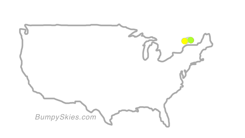 Map of continental US with illustrated flight path and turbulence forecast (described in text below)