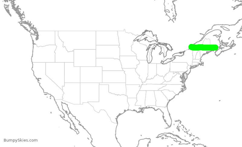 Turbulence forecast map for JZA42, YUL to YSJ