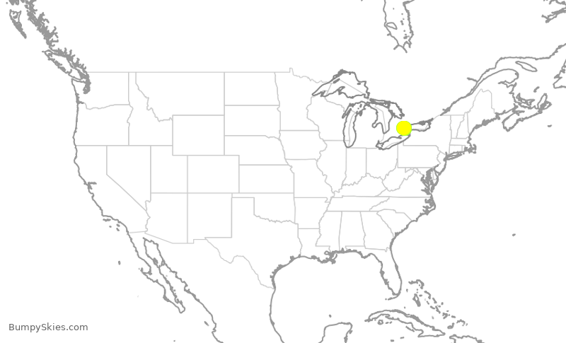 Turbulence forecast map for JZA7186, YYZ to YTZ