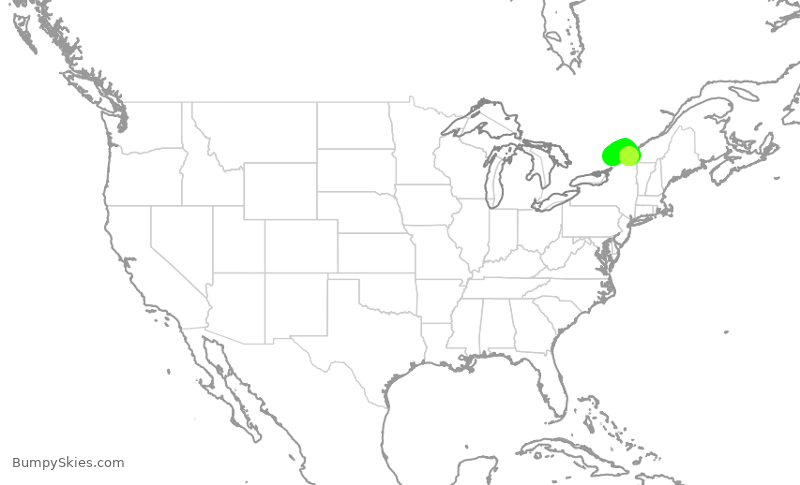 Turbulence forecast map for JZA7796, YOW to YUL