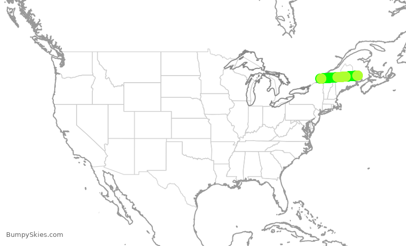 Turbulence forecast map for JZA7921, YFC to YUL