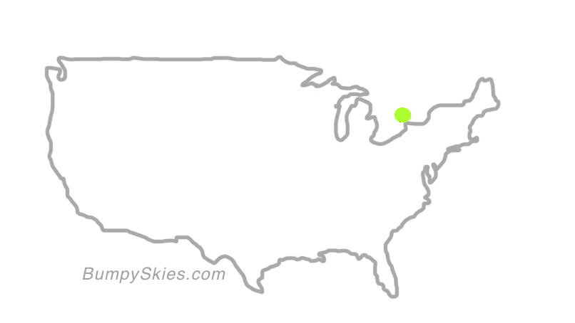 Map of continental US with illustrated flight path and turbulence forecast (described in text below)