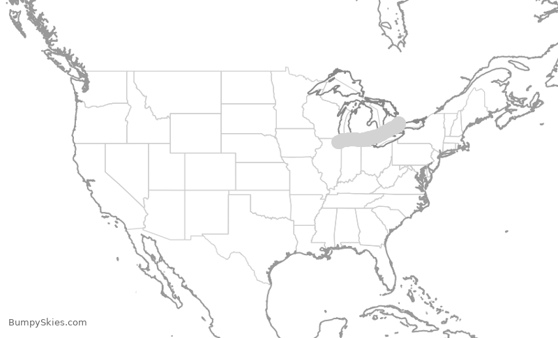 Turbulence forecast map for JZA912, ORD to YYZ