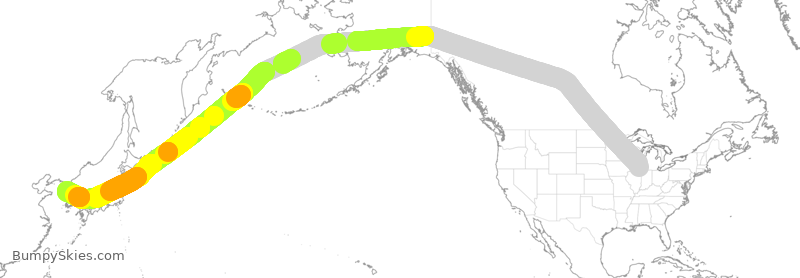 Turbulence forecast map for KAL038, ORD to KSI