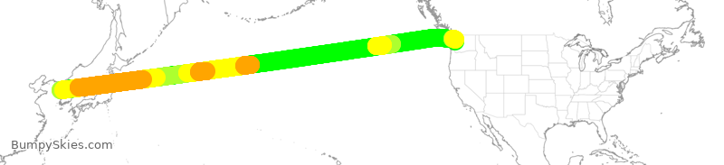 Turbulence forecast map for KAL041, ICN to SEA