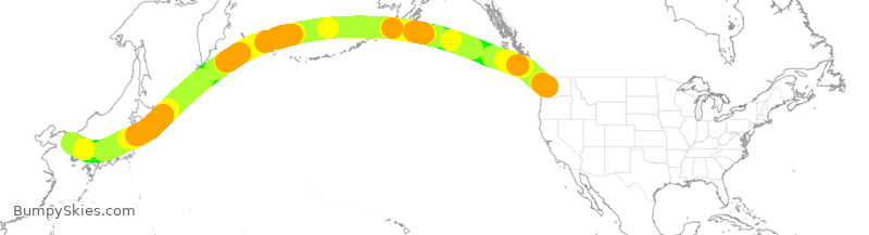 Turbulence forecast map for KAL042, SEA to ICN