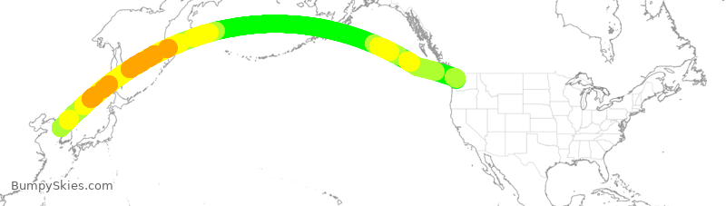 Turbulence forecast map for KAL047, ICN to SEA