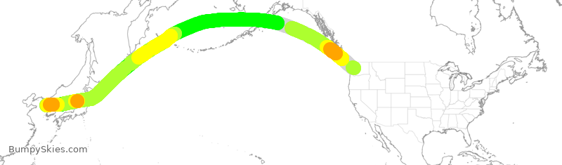 Turbulence forecast map for KAL048, SEA to ICN