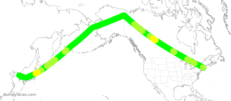 Turbulence forecast map for KAL092, BOS to ICN