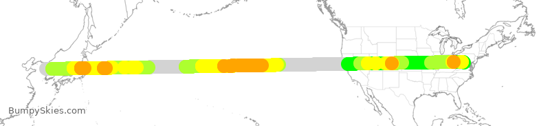 Turbulence forecast map for KAL093, ICN to IAD