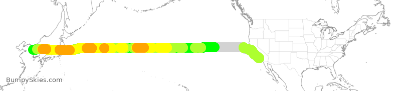 Turbulence forecast map for KAL12, LAX to ICN