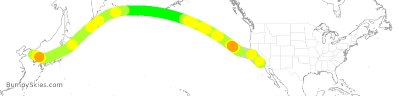 Turbulence forecast map for KAL18, LAX to ICN