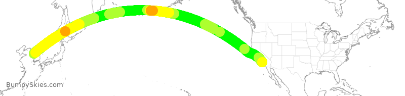 Turbulence forecast map for KAL213, ICN to LAX