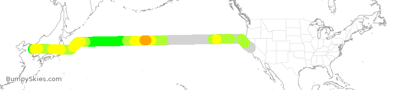 Turbulence forecast map for KAL2444, SJC to ICN