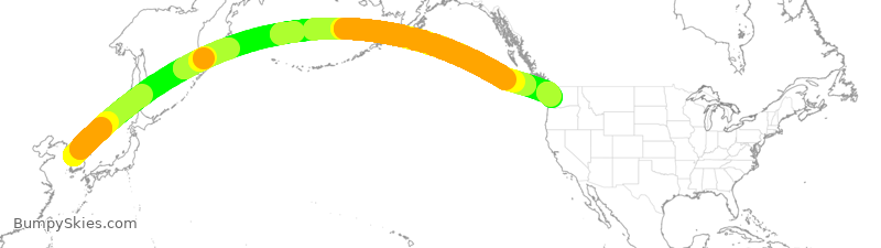 Turbulence forecast map for KAL2491, OSN to TCM